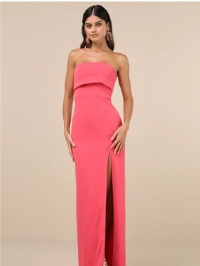 Strapless Pink Dress - formal, lulus, medium